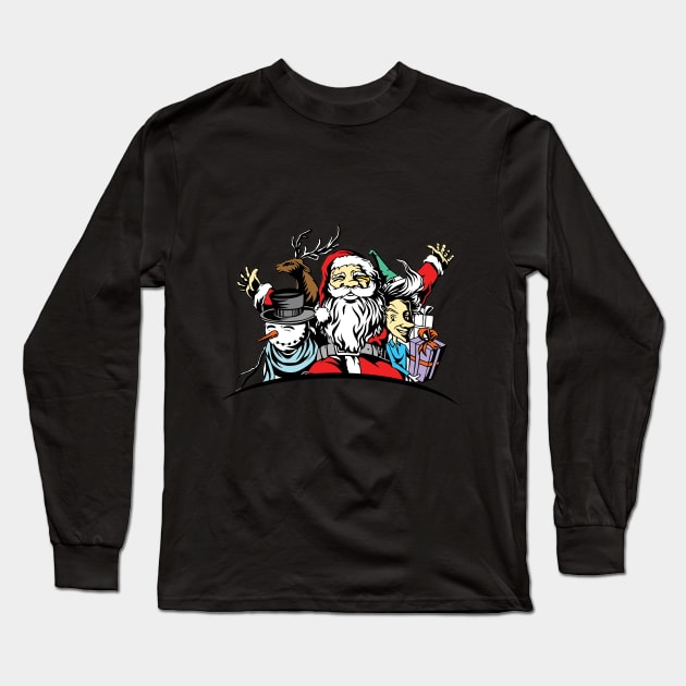 Merry Christmas Long Sleeve T-Shirt by Whatastory